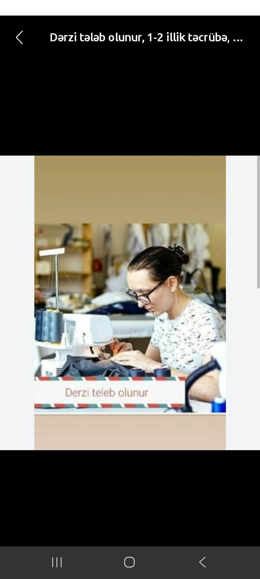 Tikiş sexinə təcrübəli kəsimci lazımdır.
və lekalist