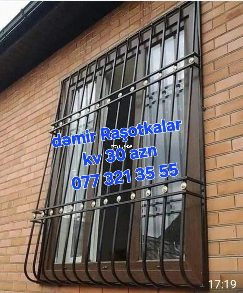 Məhsul: Pəncərə üçün dəmir rešotkalar - Material: keyfiyyətli