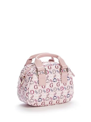 GUESS Mini Faux-Leather Logo Satchel - Rəng: açıq çəhrayı - - şəkil 5