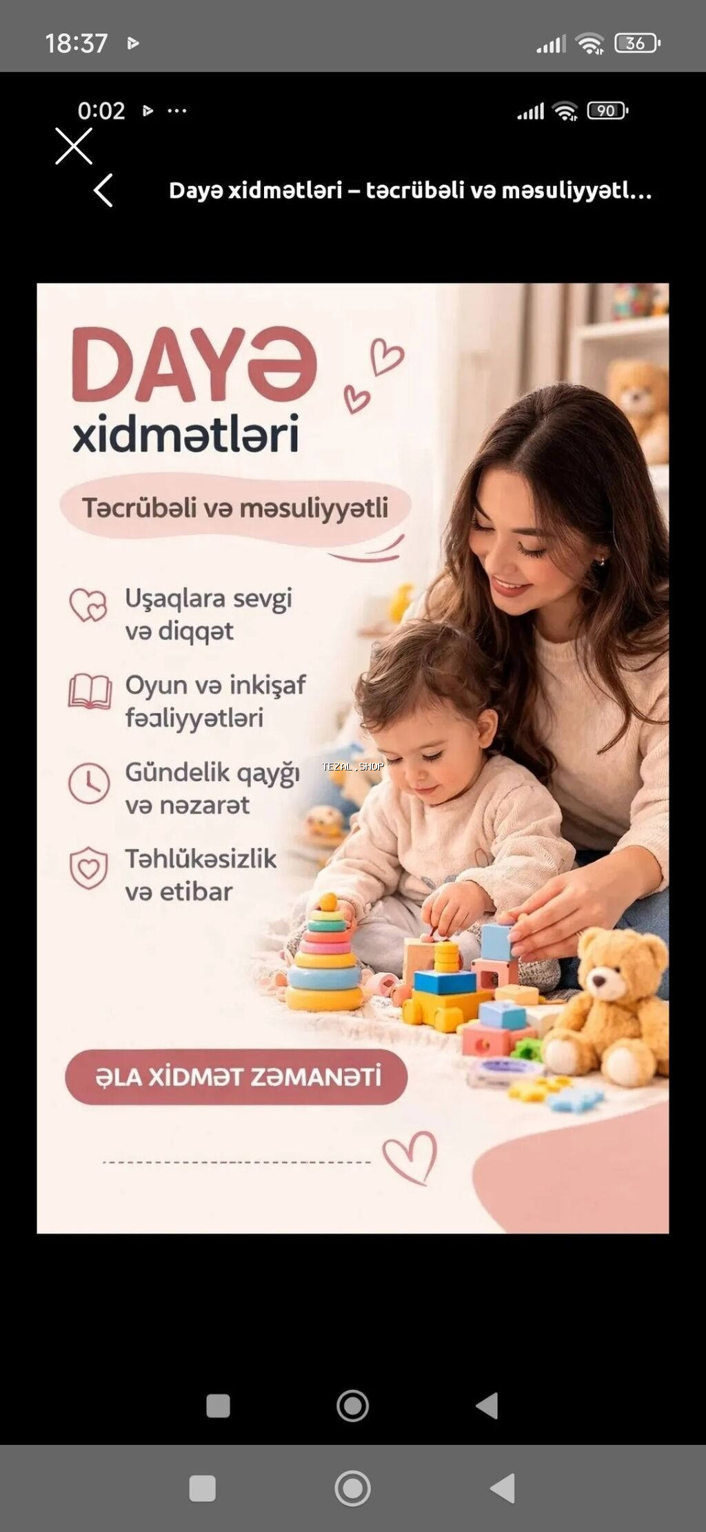 Usaqa daye axtaran xanimlar zeng vura bilersiniz oz evimde usaqa