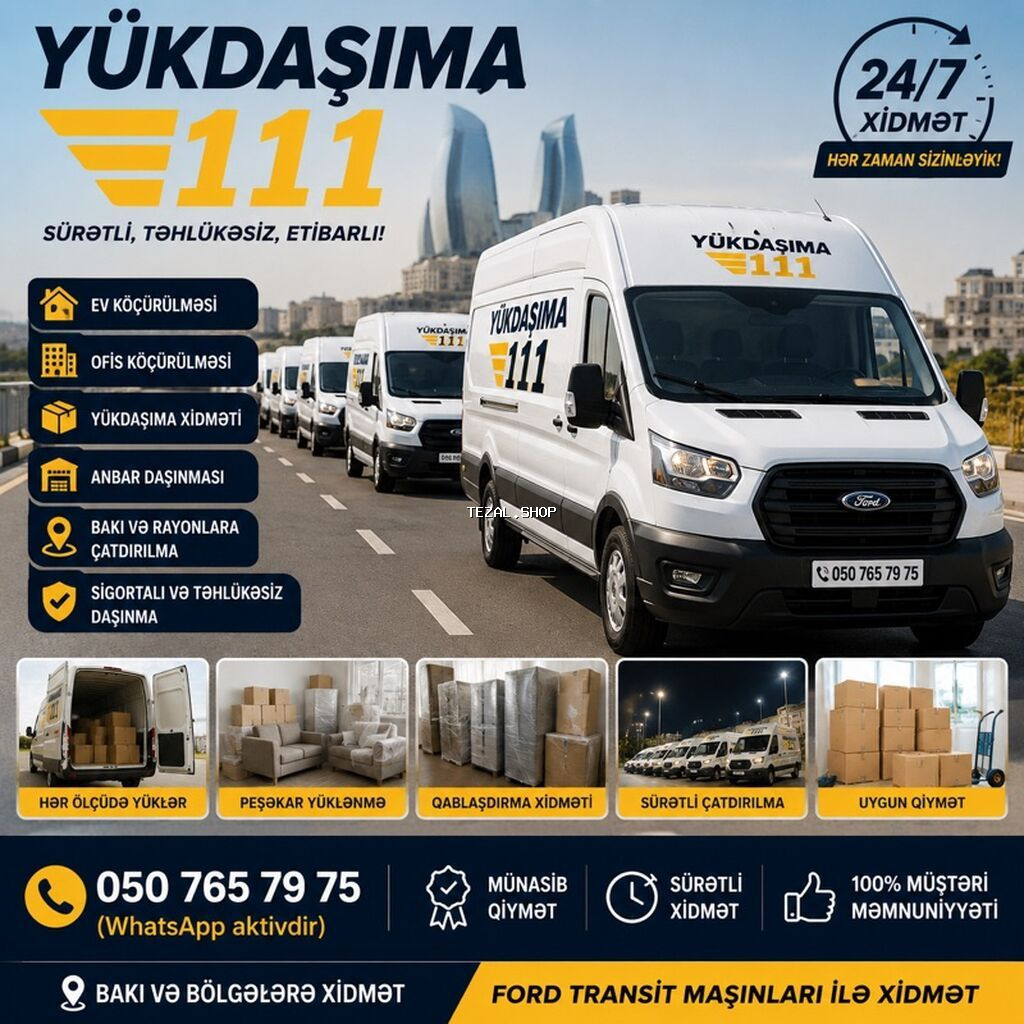 Yüldaşıma 111 – sürətli, təhlükəsiz, etibarlı yükdaşıma və köçürmə