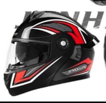 Modulyar motosiklet dəbilqəsi – qara/qırmızı dizayn - Tip: Tam üzlü - şəkil 4