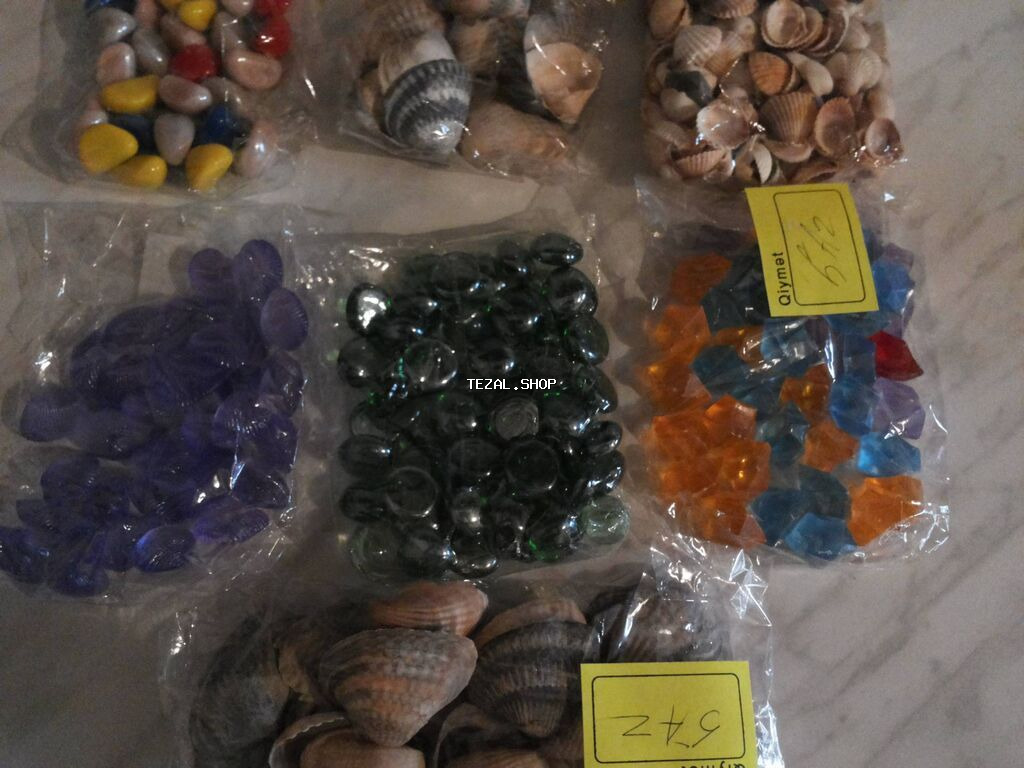 Baliqqulaqlari ve rəngli daşlar 1 packasi 5 azn və 8 azn - şəkil 3