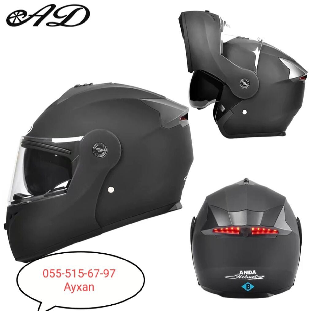 Modulyar motosiklet dəbilqəsi – ANDA Helmets - Tip: Flip-up (çənə