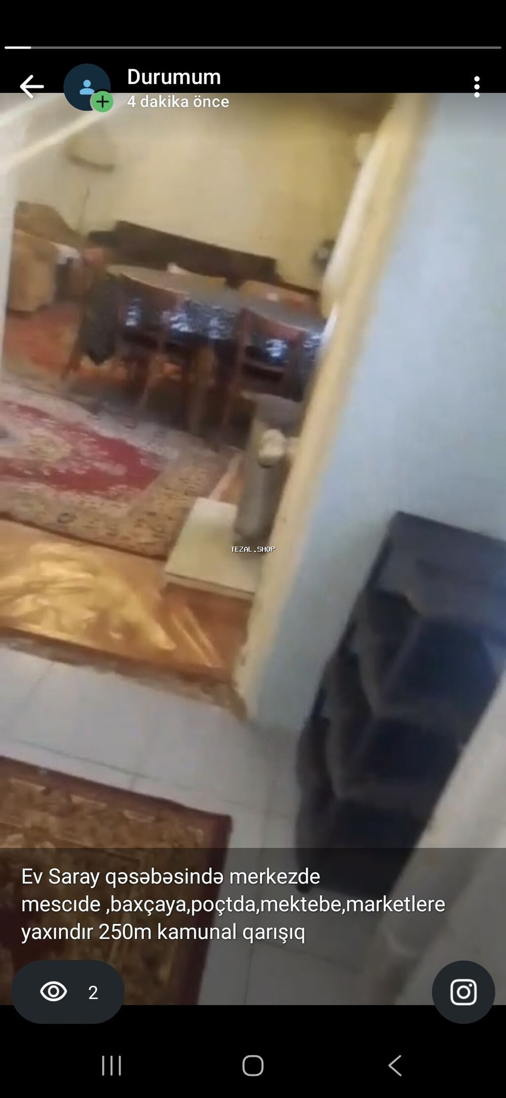 Saray qesebesindedi ev 2 Otaq 250m kamunal qarışıq.Vidyosu var yazın - şəkil 2