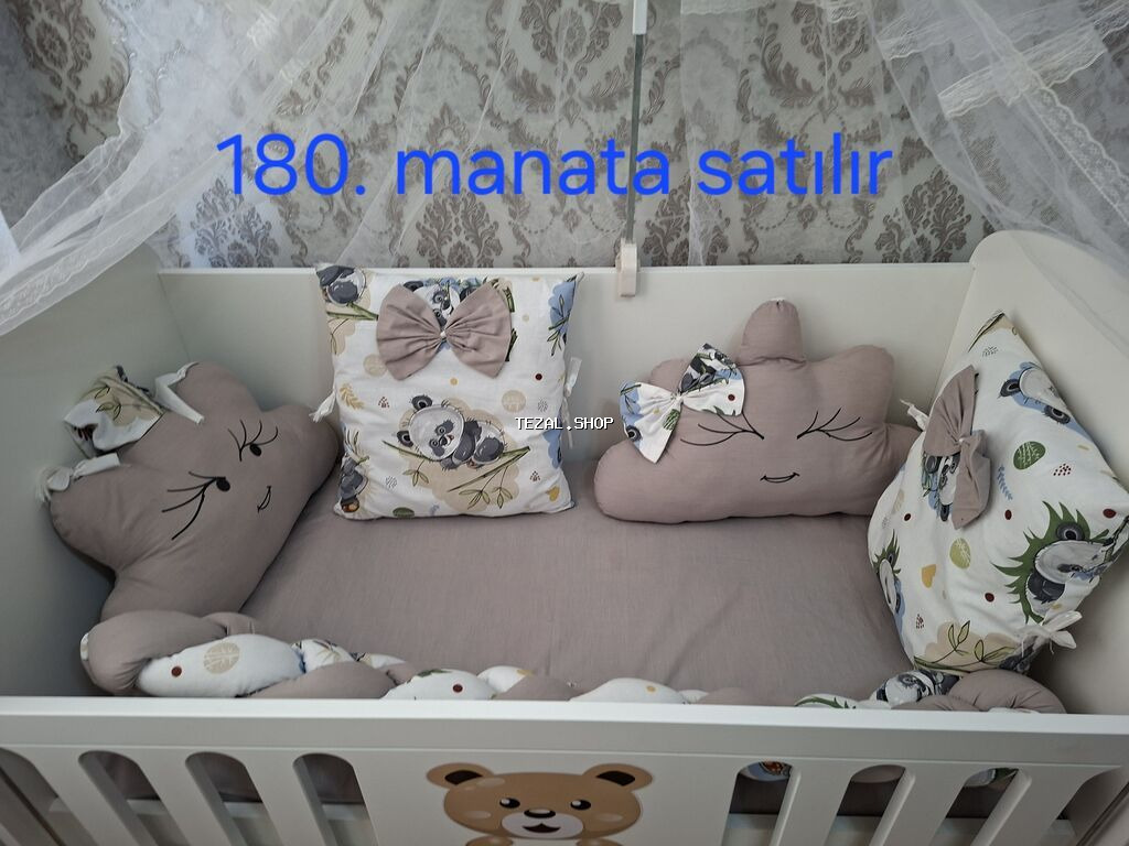 Oğlan və qız üçün, Dördbucaq, Beşik, Dəst ilə, Yellənmə mexanizmsiz - şəkil 3