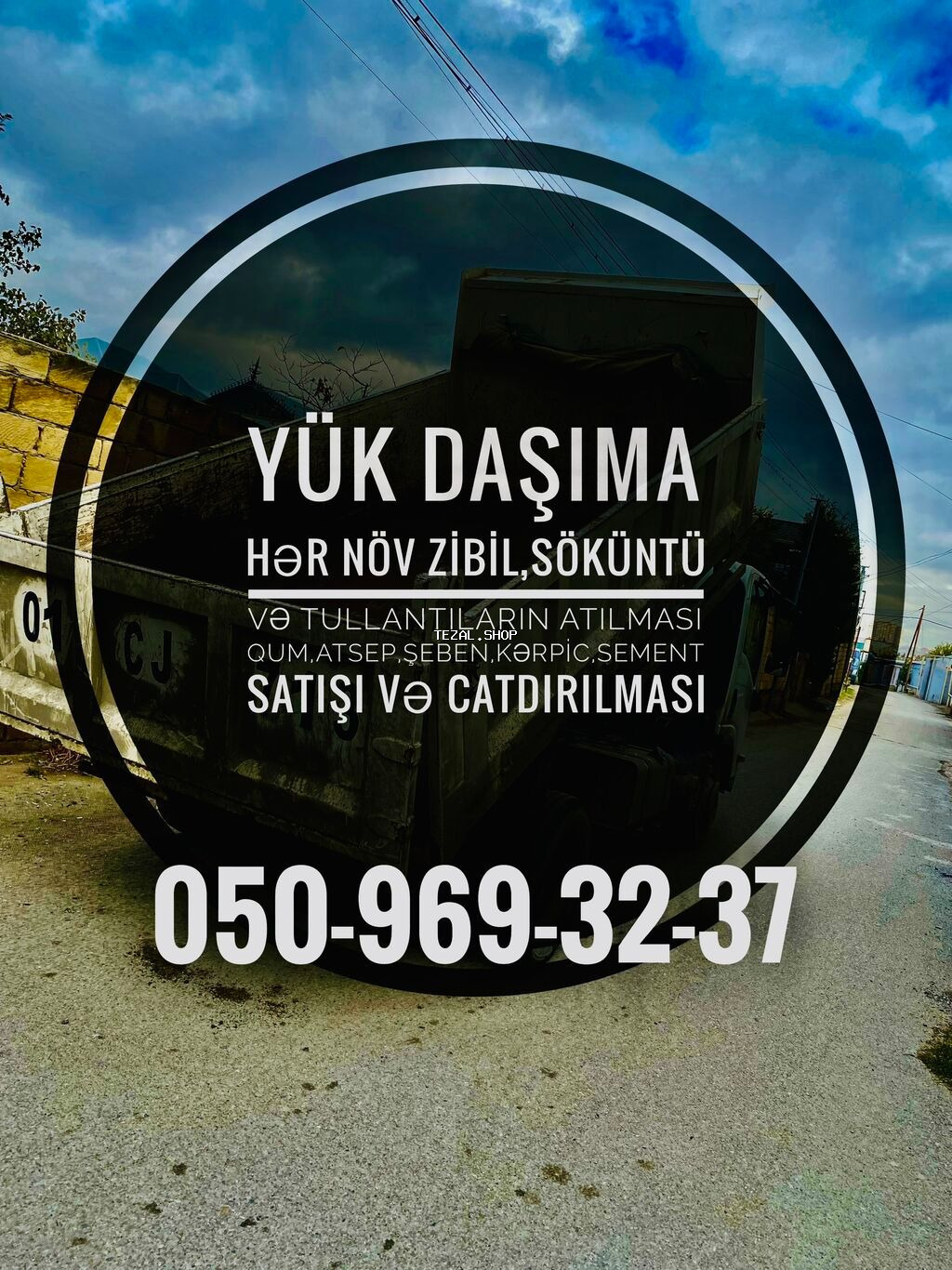 Yükdaşıma xidməti.Təmir tikinti tullantılarının atılması.Hər növ