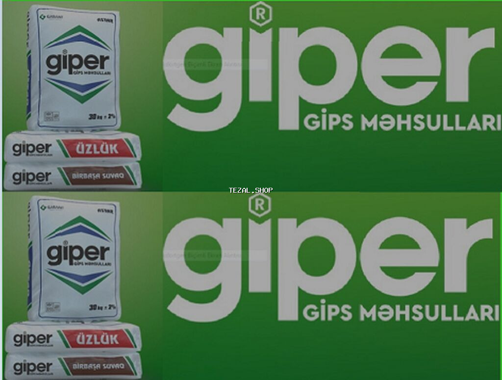 Qara suvaq əvəzi - Giper Gips məhsulları 100 kisə ölkə daxi̇li̇