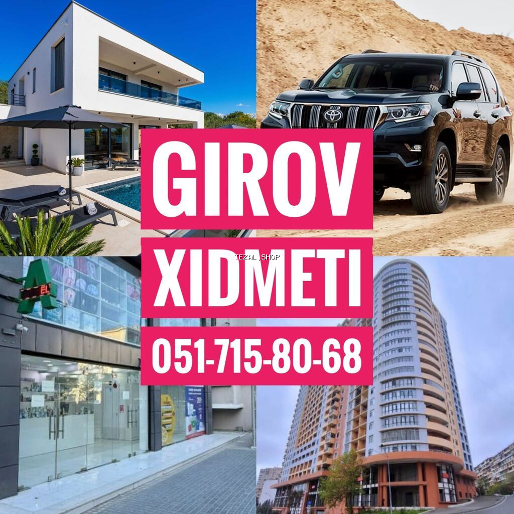 Girov Xidmeti. Kredit Xidmeti. Dasinmaz Emlaklarinizin ve