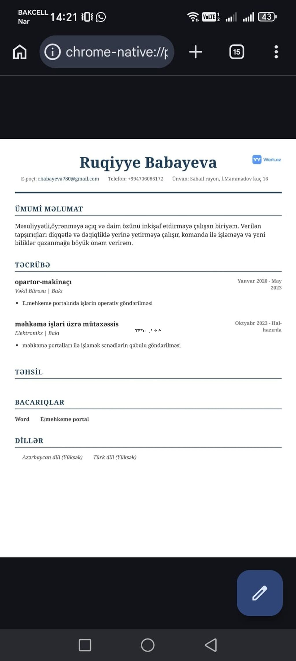 Is axtariram - şəkil 2