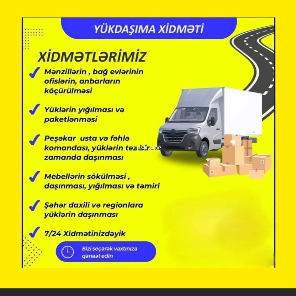 Bu "Yük taksi" xidməti yüklərin daşınması üçün tam həll təklif edir