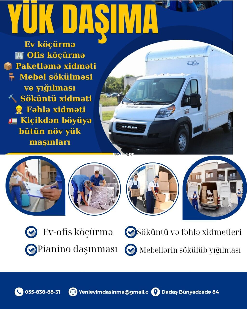🚛 Ev Köçürmə | Yük Daşıma | Mebel Daşıma | Pianino Daşıma | 24/7 - şəkil 4