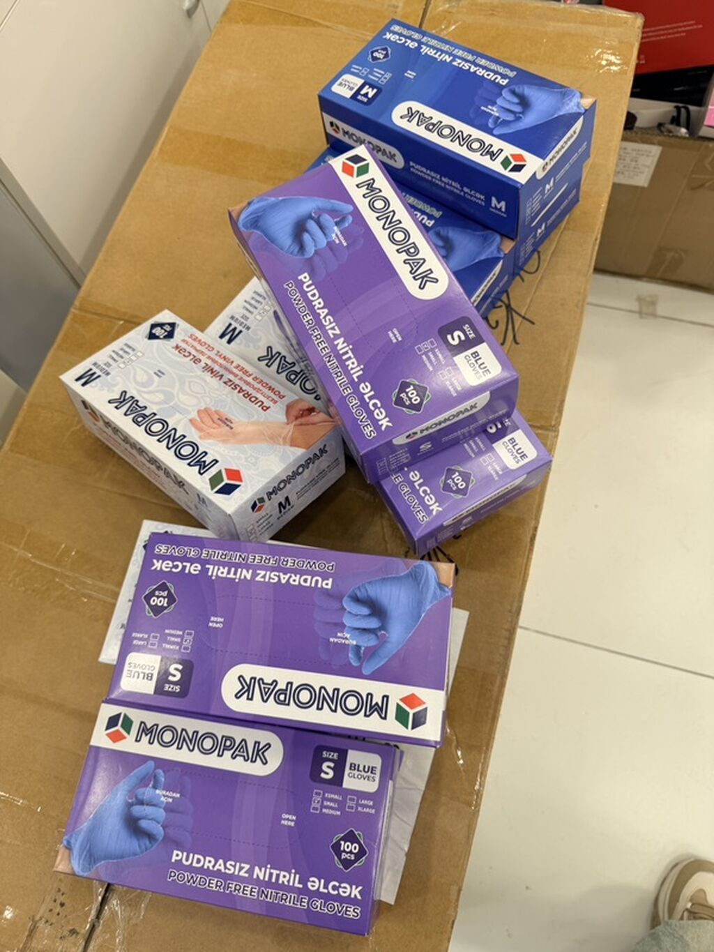 MONOPAK pudrasız nitril əlcəklər - Material: nitril, lateksiz - Tip