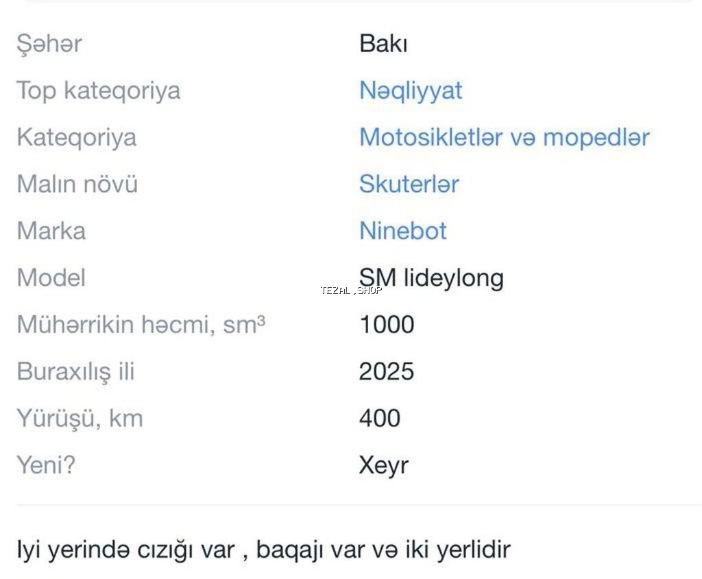 Elektrik skuter – şehir içi hərəkət üçün komfortlu və səmərəli model - şəkil 5