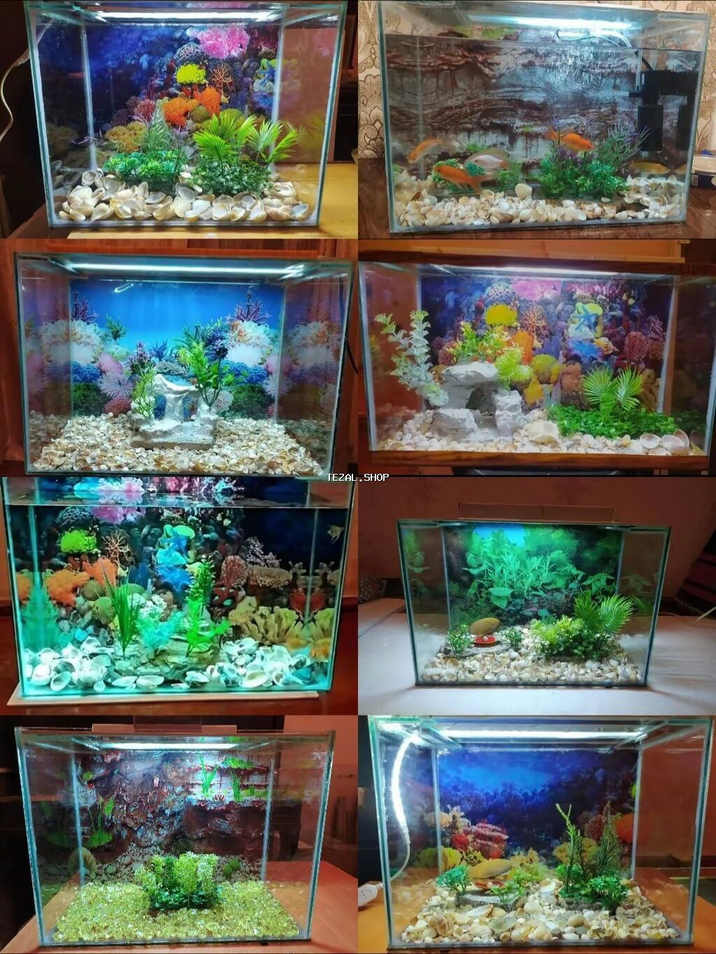 Dördbucaq akvarium, Balıqlarla birlikdə, 100 l, Ödənişli çatdırılma