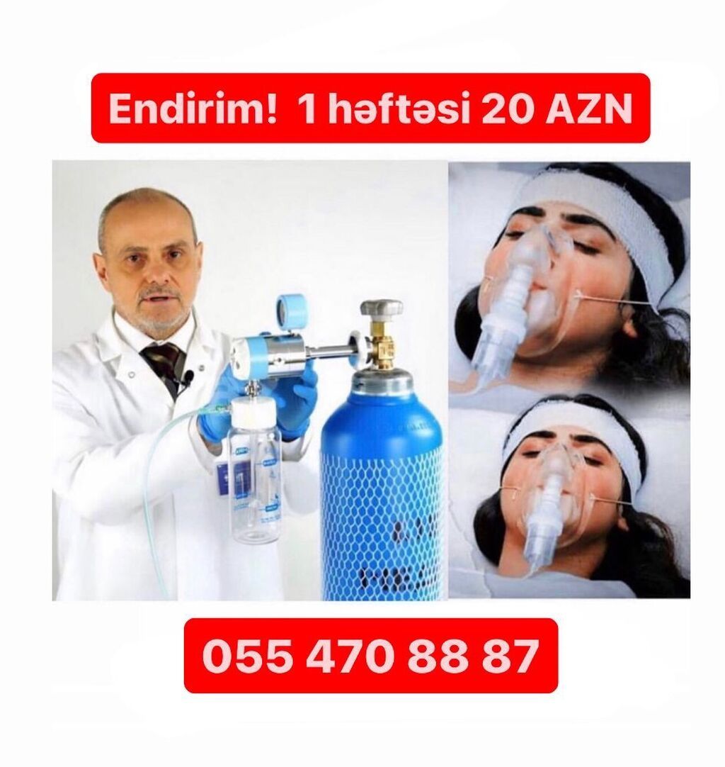 Evde müaLice alinan xesdeler üçün tibbi oksigen balon icaresi satişi