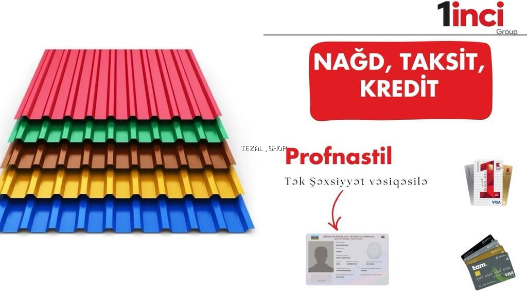 Profnastil – müxtəlif rəng və profillərdə metal örtük panelləri -