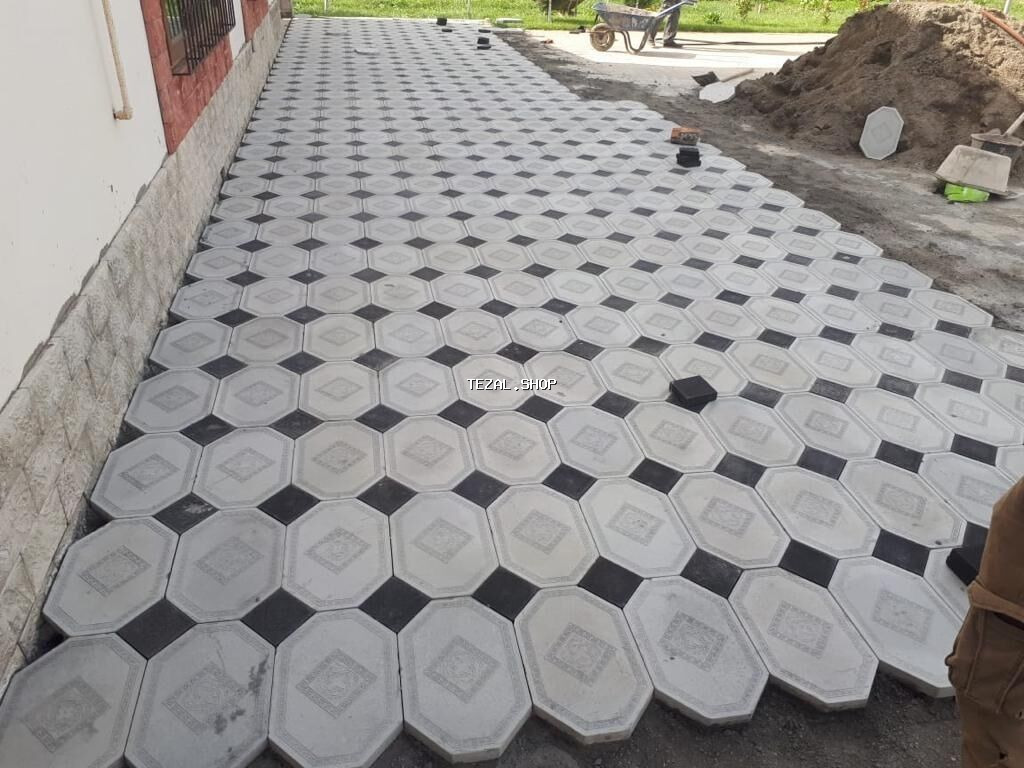 Tamet .qazon dasi .müxtəlif ölcülü beton piltələr .beton panellər yol - şəkil 2