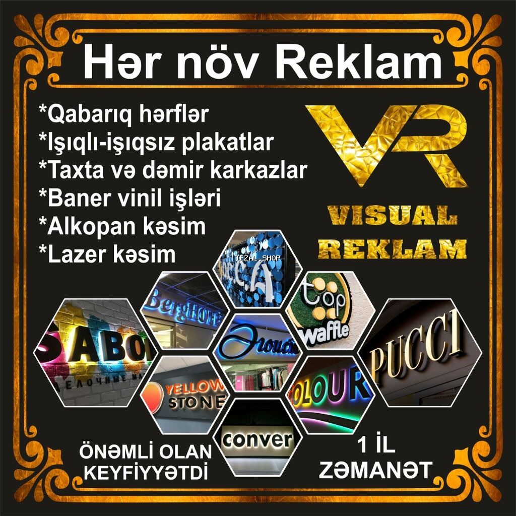🔷️ Logoların hazırlanması 🔷Qabarıq həriflər 🔷İşıqlı-İşıqsız karkazlar