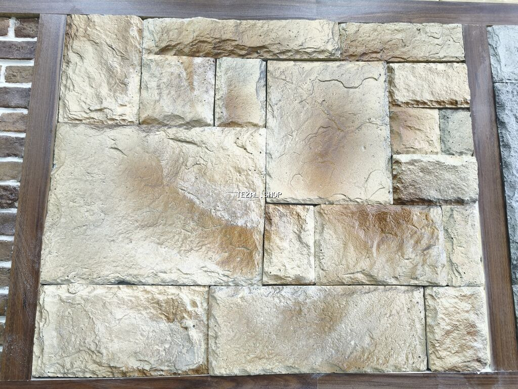 Dekorativ daş panellər – qum rəngli - Material: dekorativ daş (beton
