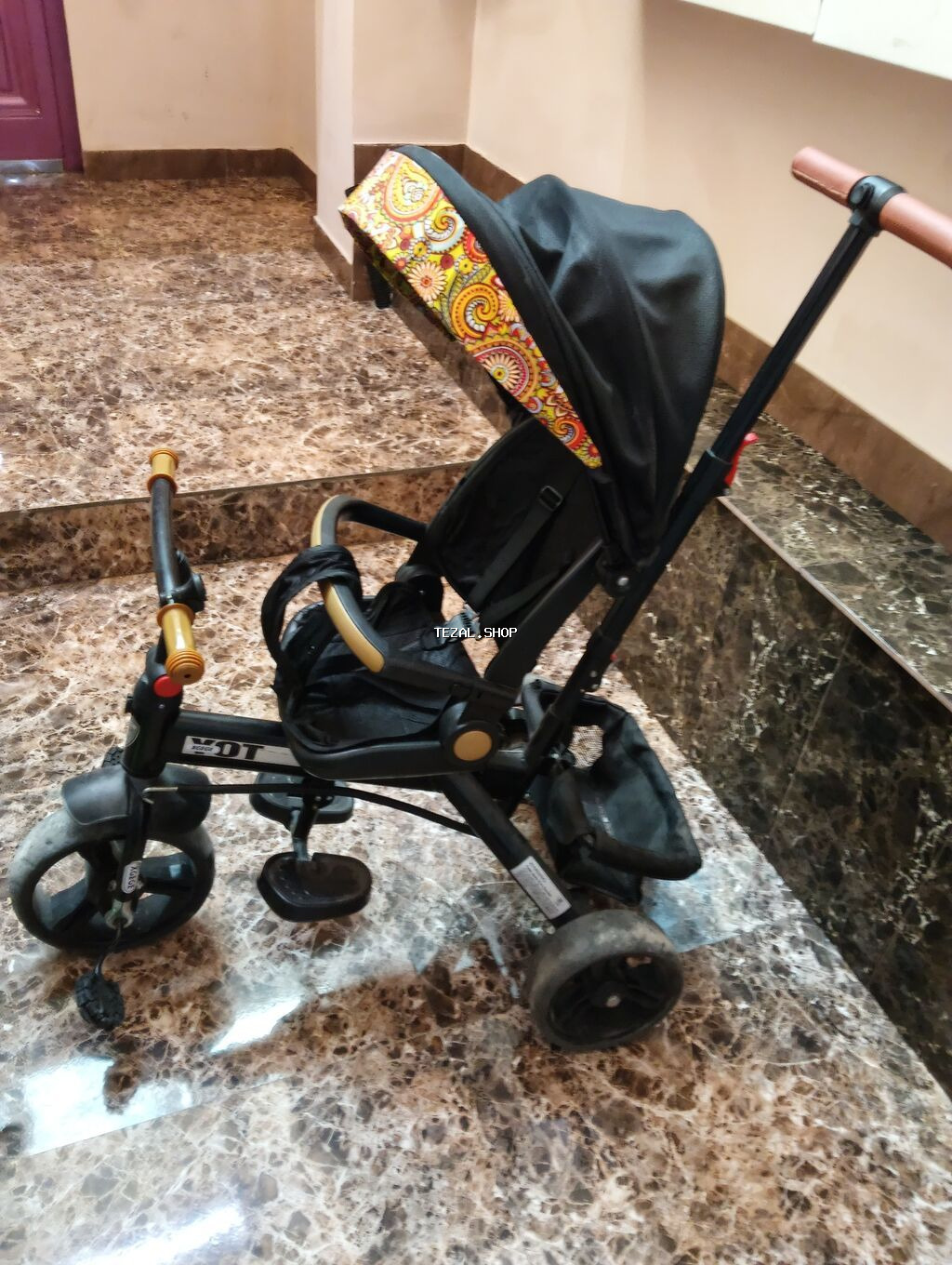 Satılır Uşaq üçün 3 təkərli velosiped-araba (trike) ön təkərdə