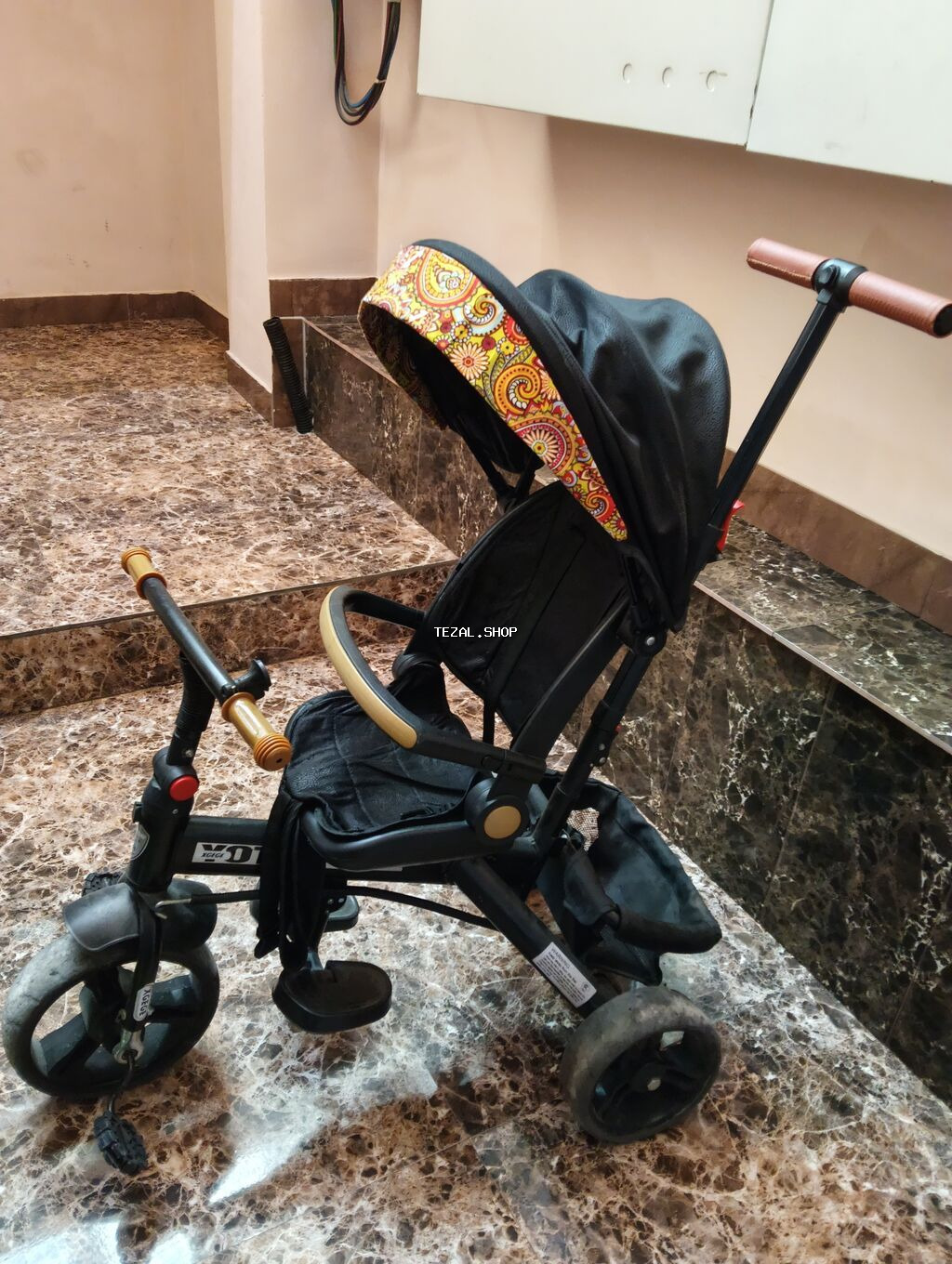 Satılır Uşaq üçün 3 təkərli velosiped-araba (trike) ön təkərdə - şəkil 4