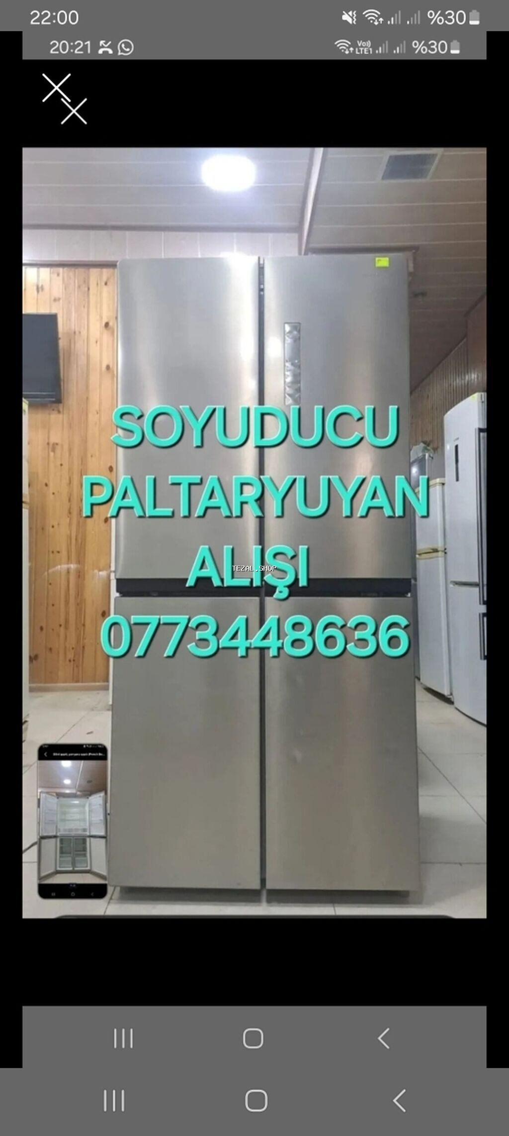 Soyuducu alışı satşı etraflı şekilerin prablemlerini yazıb atın vatsab