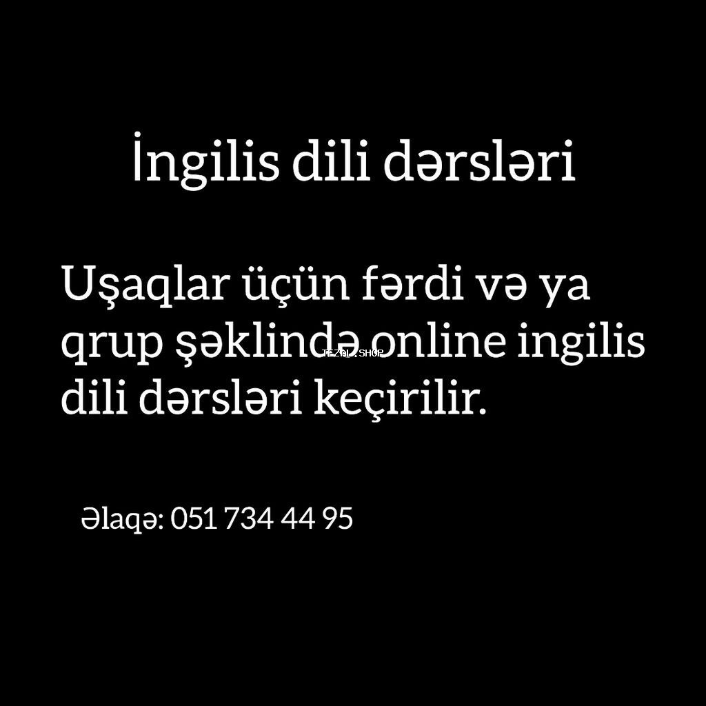 📚 Uşaqlar üçün fərdi ingilis dili dərsləri. (ONLİNE) Təcrübəli
