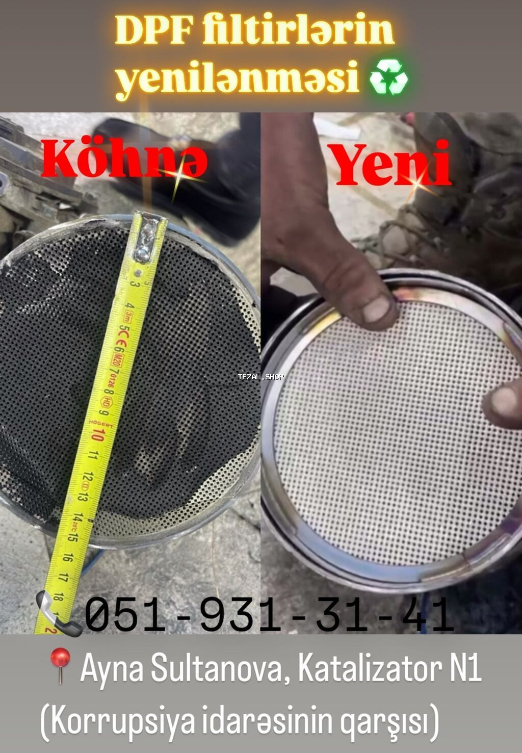 DPF və Katalizatorun yuyulması, regenerasiya olunması, yenilənməsi və