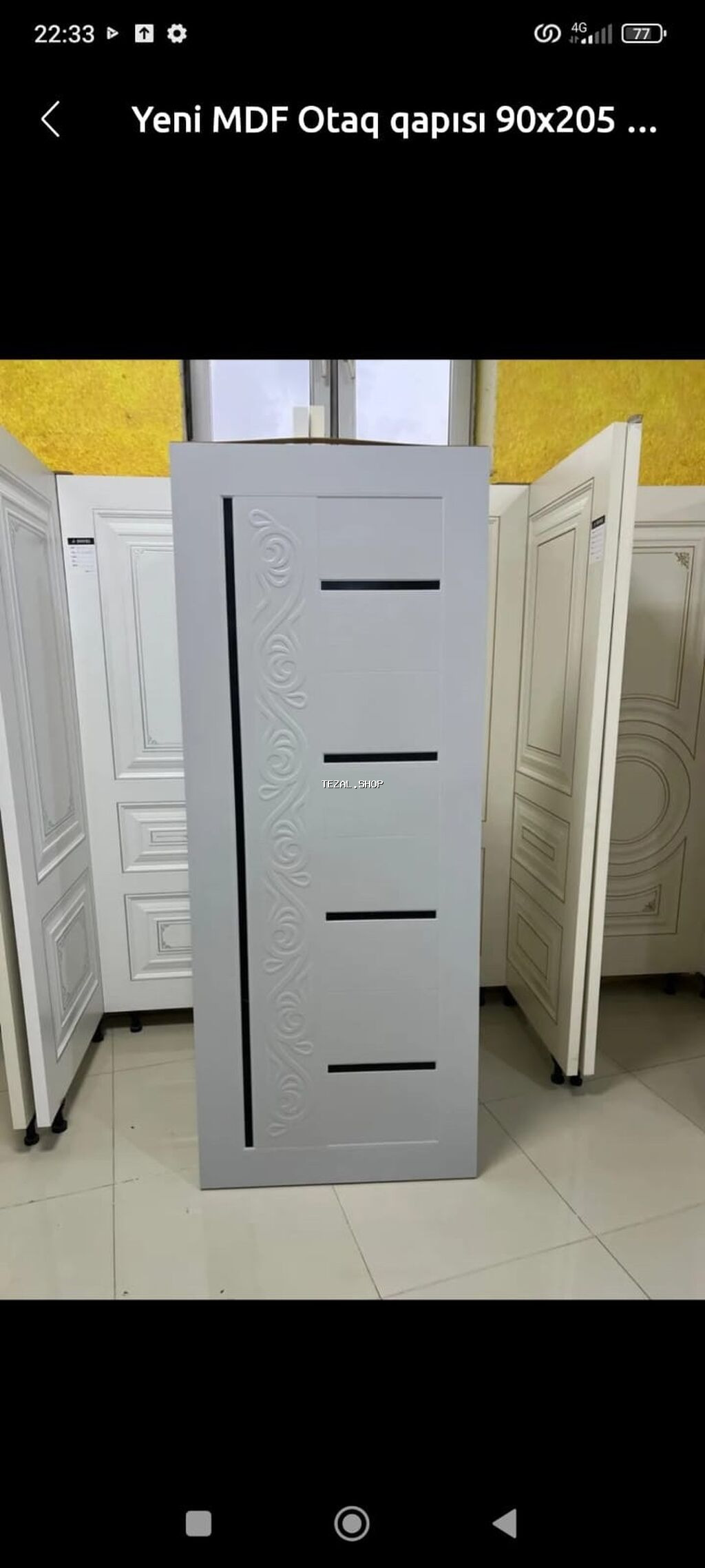 Yeni Otaq qapısı 90x205 sm Naliçnik ilə, Zəmanətli, Ödənişli quraşdırma, Pulsuz çatdırılma - şəkil 3