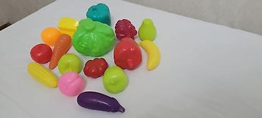 Uşaq üçün plastik meyvə-tərəvəz dəsti - Parlaq rəngli, yüngül və - şəkil 5