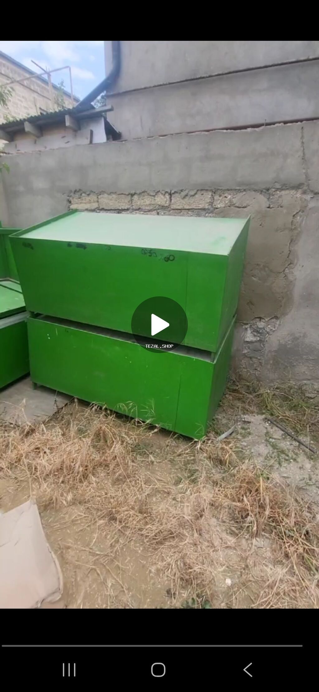 Yaşıl metal konteyner/qutu - Material: qalın metaldan hazırlanmış
