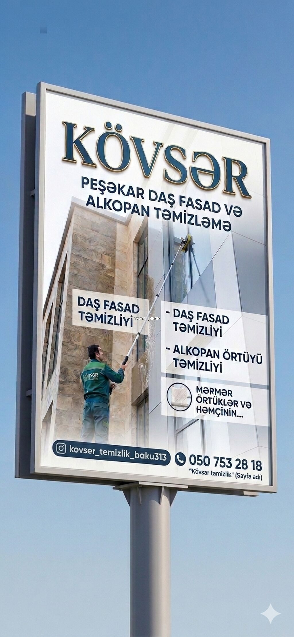 KÖVSƏR – peşəkar daş fasad və alüminium kompozit (alkopan) örtüyü