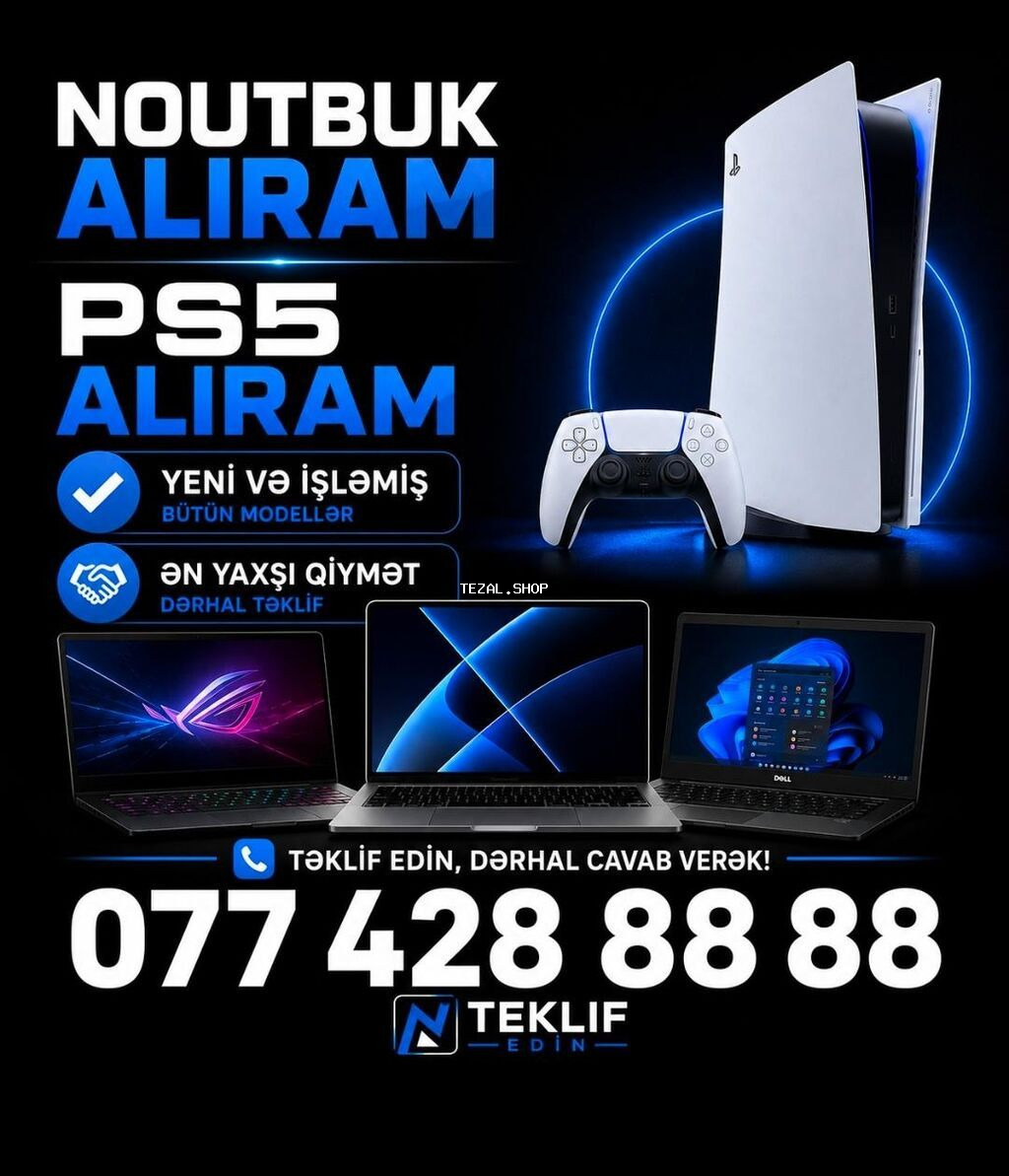 YUKSEK EN YUKSEK QIYMETLE NOUTBUK PS5 ALISI TEKLIF EDIN YENI VE