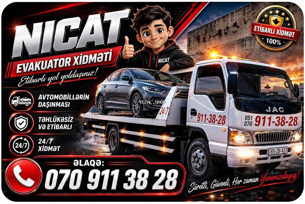 Evakuator xidmèti 7/24 hem yük həm avtomobilerin daşınması . rayon ve