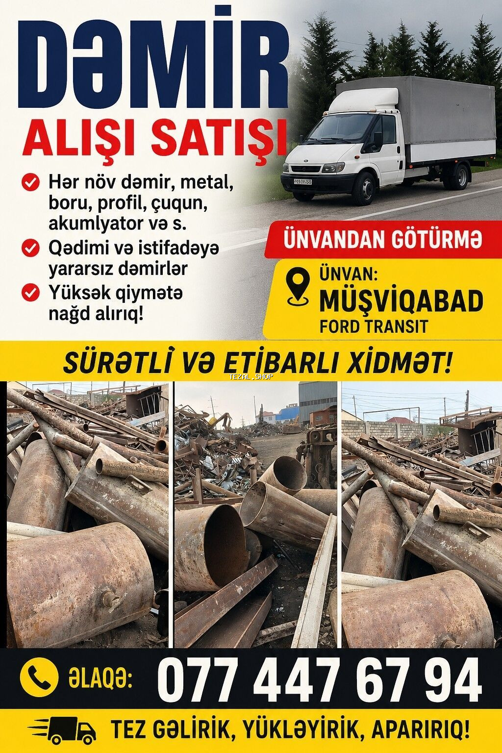 Metal qebulu gelib yerinden götürüruk işçi qüvveside var kesilesi