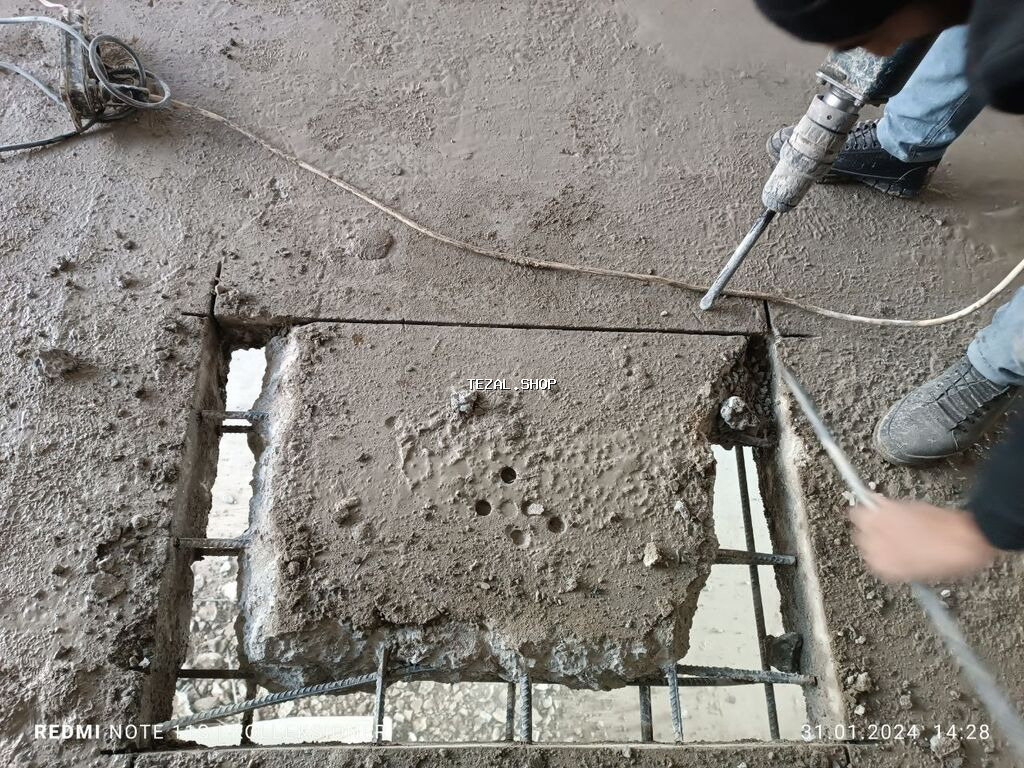#Betonkesme #betondeşmə Beton kubik kərpic - dən kəsim deşim - şəkil 4