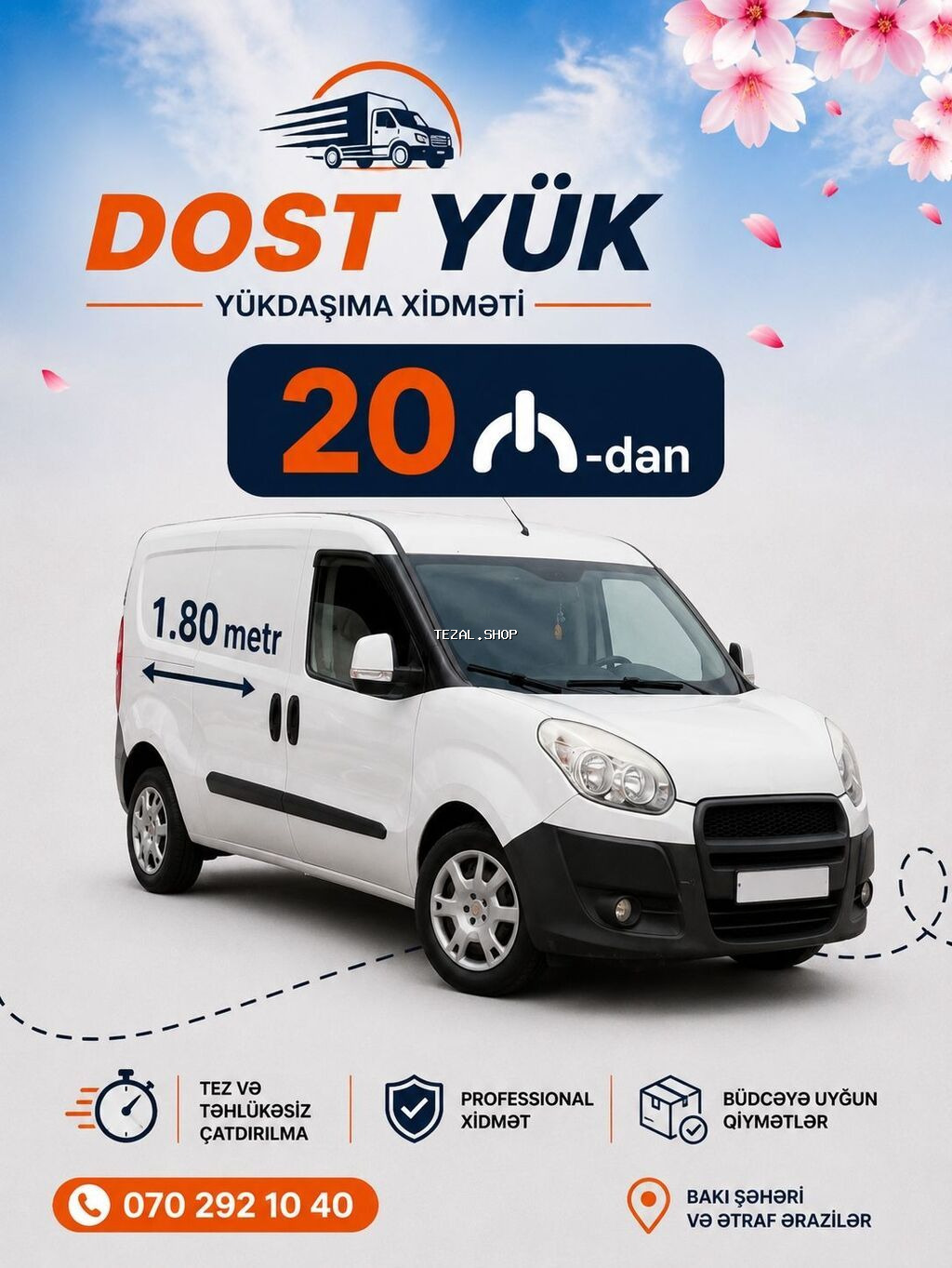 Dost Yük – peşəkar yükdaşıma və usta xidməti Xidmət istiqamətləri: - - şəkil 4
