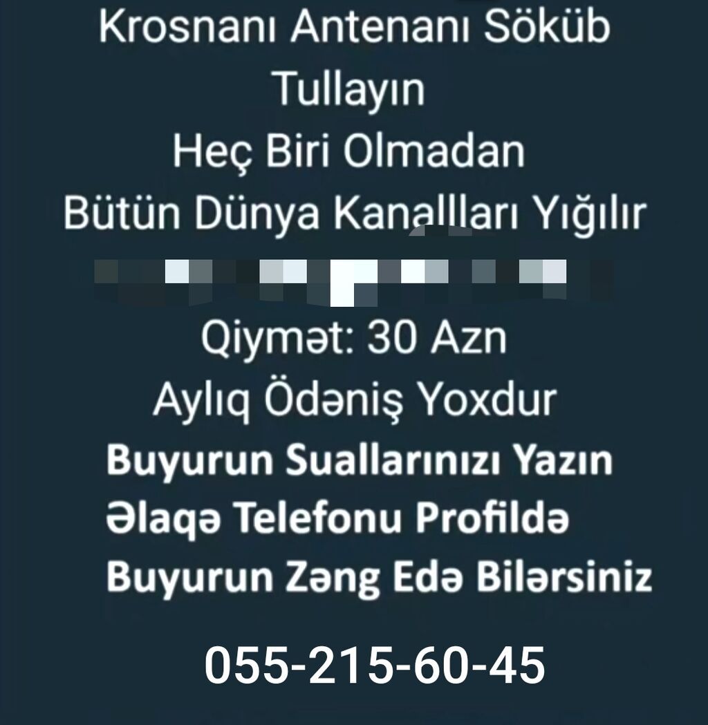 Peyk antenalarının quraşdırılması | Tənzimlənmə | Zəmanət