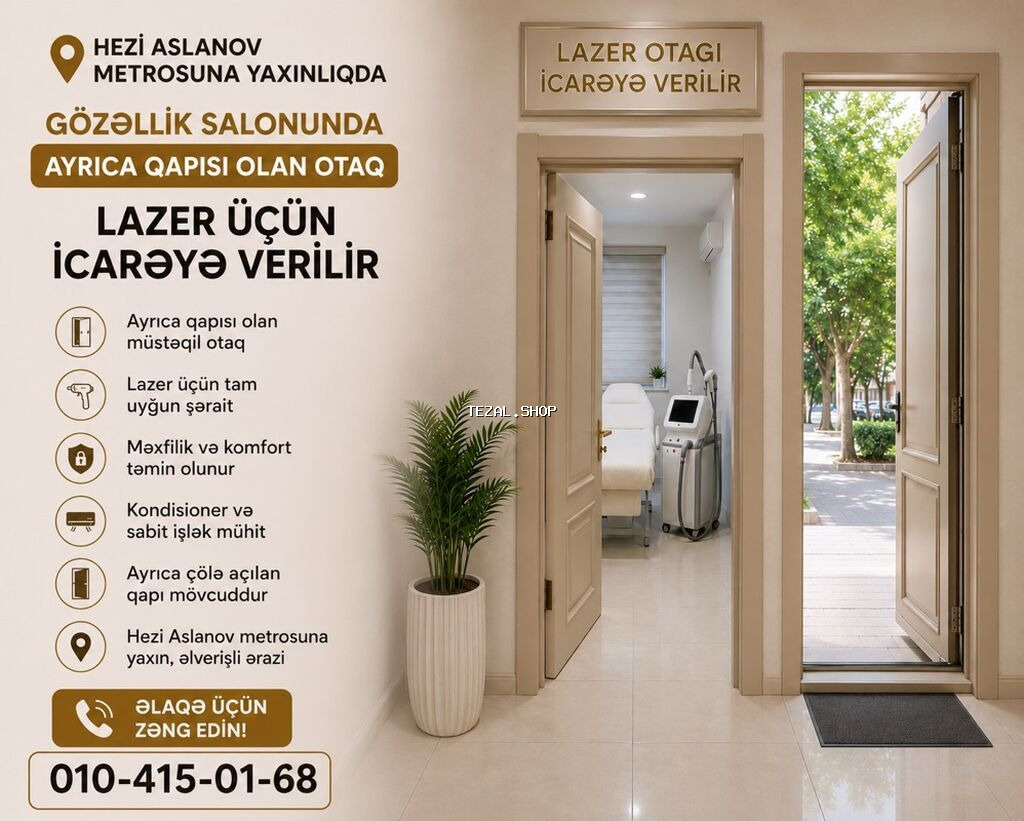 Lazer prosedurları üçün ayrıca qapısı olan otaq icarəyə verilir