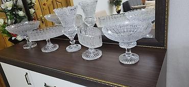 Xrustal dəst gülqabı aleşindi 250 manat meyvə qabları 30 sm - şəkil 2