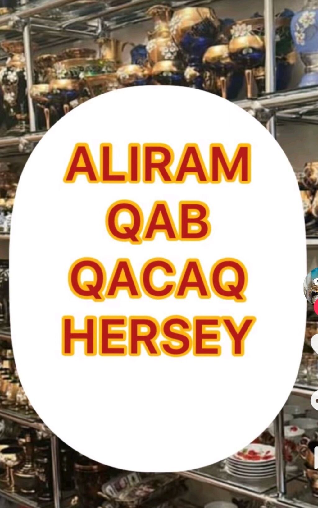 Xidmət: Qab-qacaq və məişət əşyalarının alınması Məzmun: - Çini