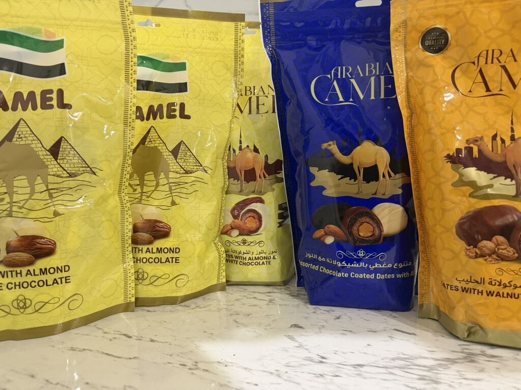 Arabian Camel şokoladlı xurma assortmenti Dubai Arabian Camel
