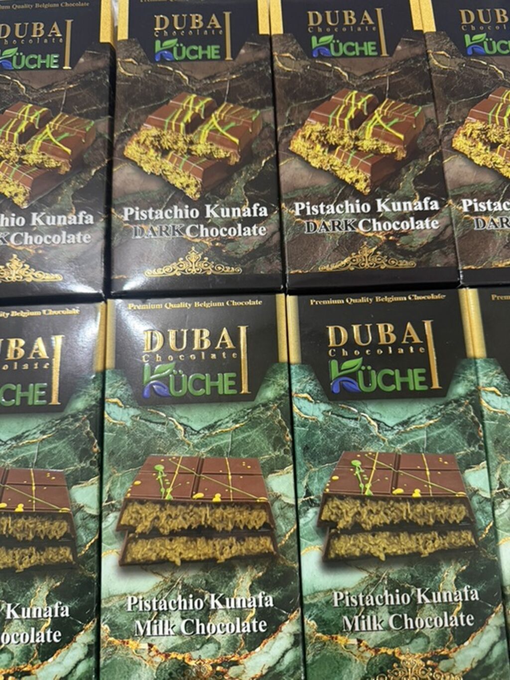 Tam yeni DUBAİ Chocolate – KÜCHE Pistachio Kunafa şokoladı - Dark