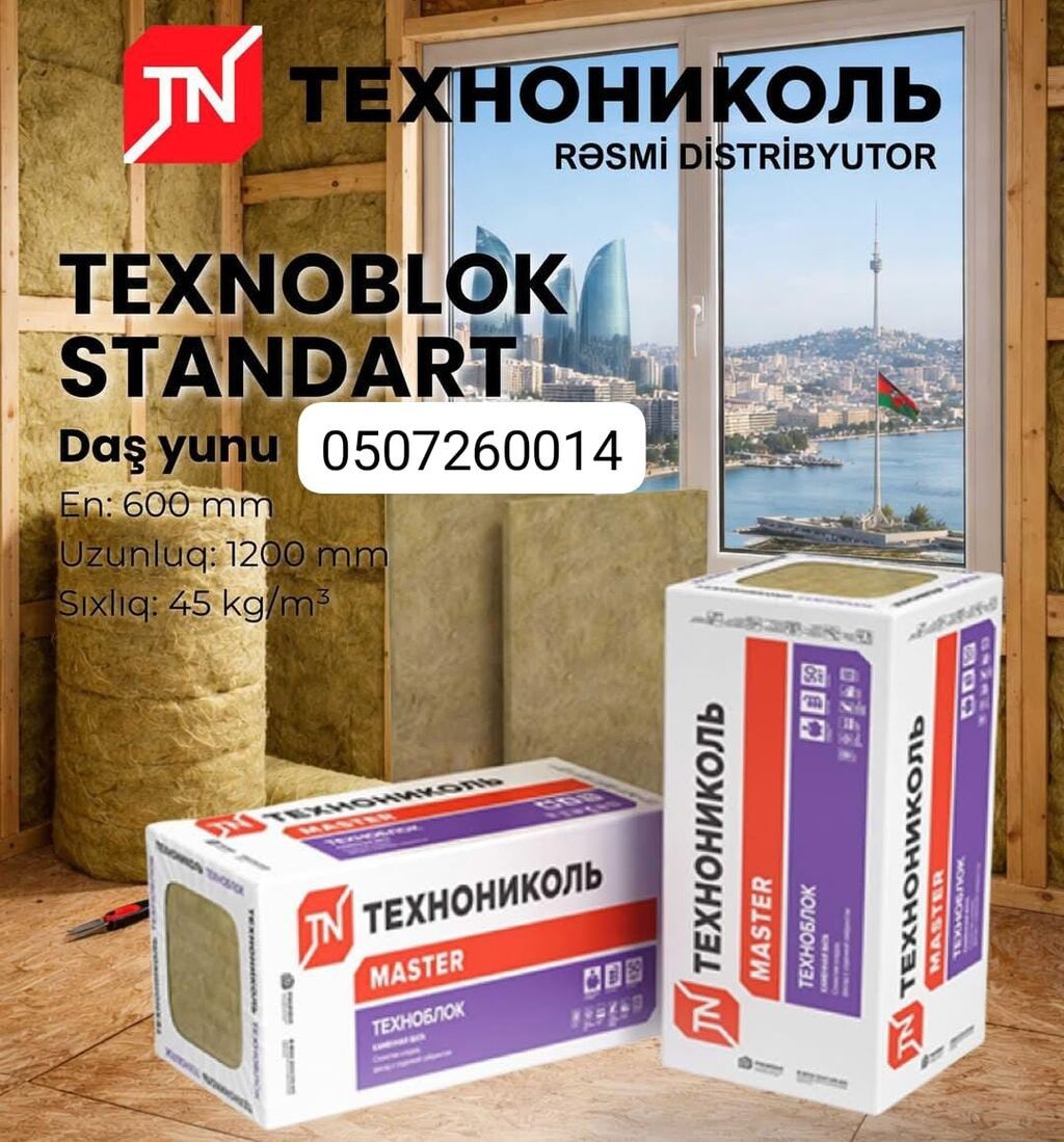 Texnonikol MASTER – daş yunu izolyasiya lövhələri Məhsul növü: -