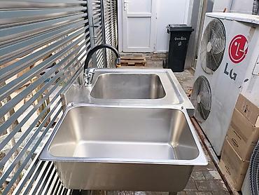 İşlənmiş Kvadrat Mətbəx çanağı, Şkafsız, Paslanmaz polad, Ünvandan götürmə - şəkil 5