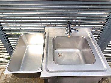 İşlənmiş Kvadrat Mətbəx çanağı, Şkafsız, Paslanmaz polad, Ünvandan götürmə - şəkil 3