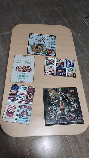 Kafe, restoran, mətbəx üçün dəmir materialdan posterlər. 5 ədədi - şəkil 3