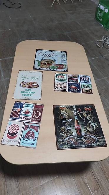 Kafe, restoran, mətbəx üçün dəmir materialdan posterlər. 5 ədədi - şəkil 2