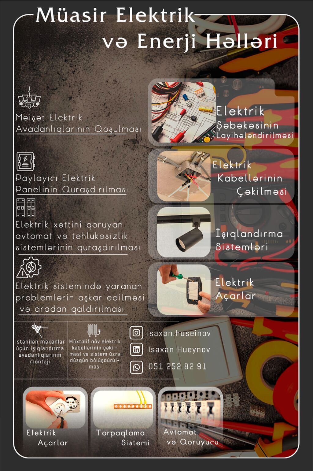 Elektrik Ustası və Elektrik Xidmətləri -Elektrik xətlərinin çəkilməsi